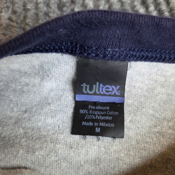 MSU Tigers Tultex Raglan T-Shirt Medium Gray Blue Baseball Tee College Apparel - Picture 3 of 6